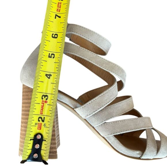 Steve Madden July Grey Suede Leather Caged High Heel Sandals Womens Size 8.5 - Picture 8 of 9